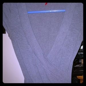 Gray Short Sleeve Sweater